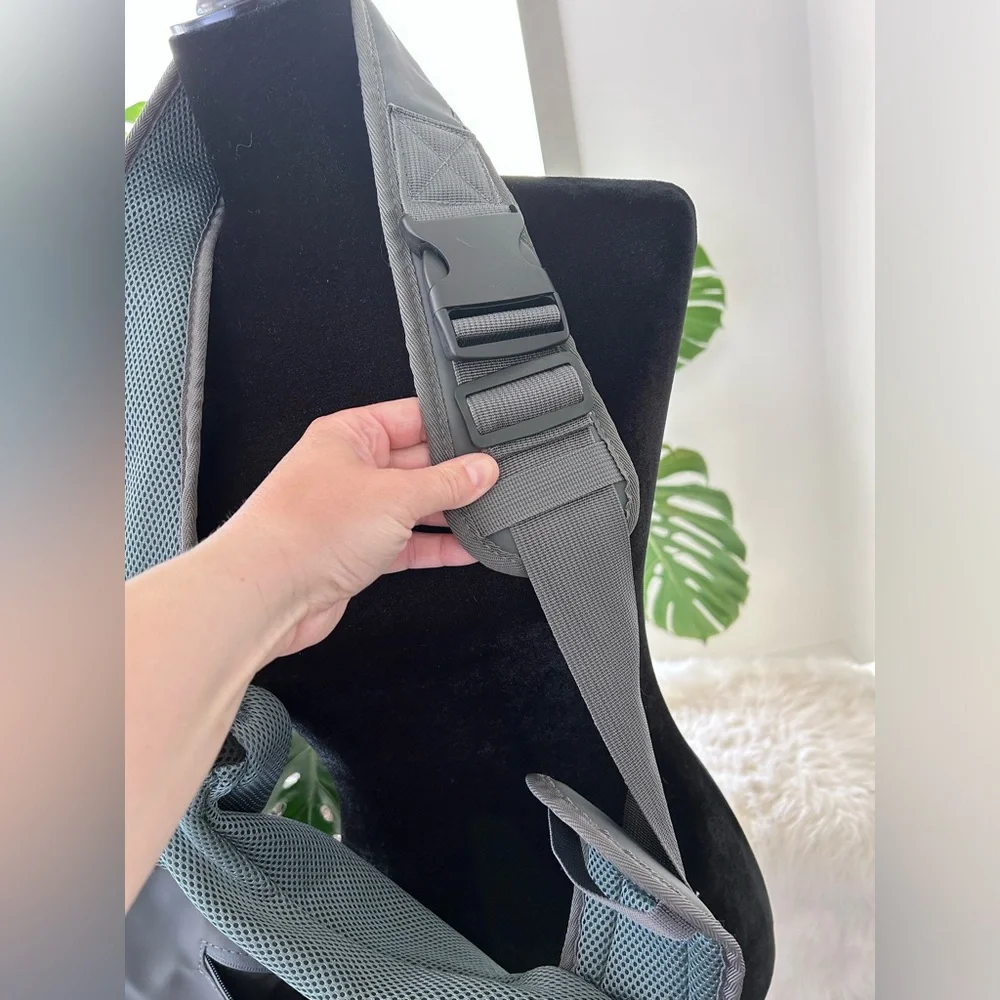 Gray Mesh Dog Sling Carrier - Hands-Free Pet Carrier